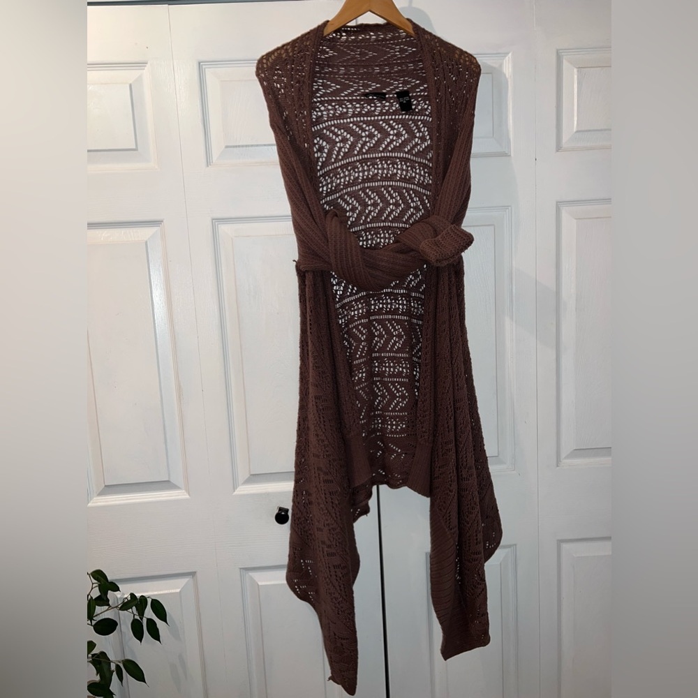Moda International Crocheted Long Duster